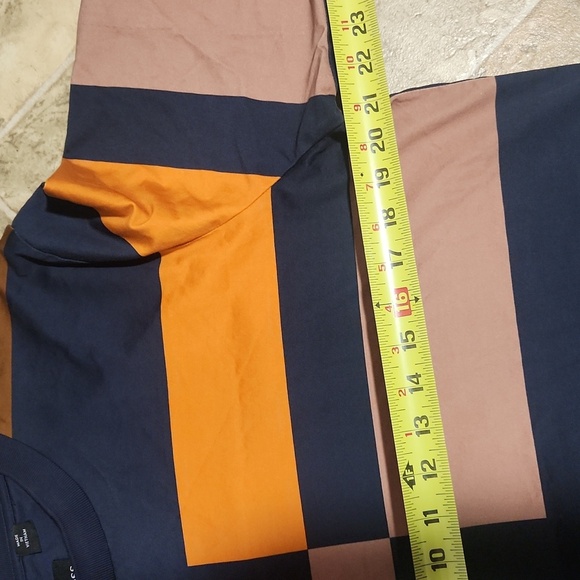 HUGO BOSS XL.Color Block Men's Shirt - Navy, Orange, and Brown - Picture 9 of 13